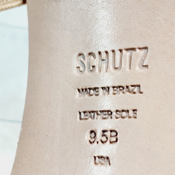 New Schutz Ariellen Vinyl Crystal Block Heel Square Toe Sandals O97 - Picture 11 of 15